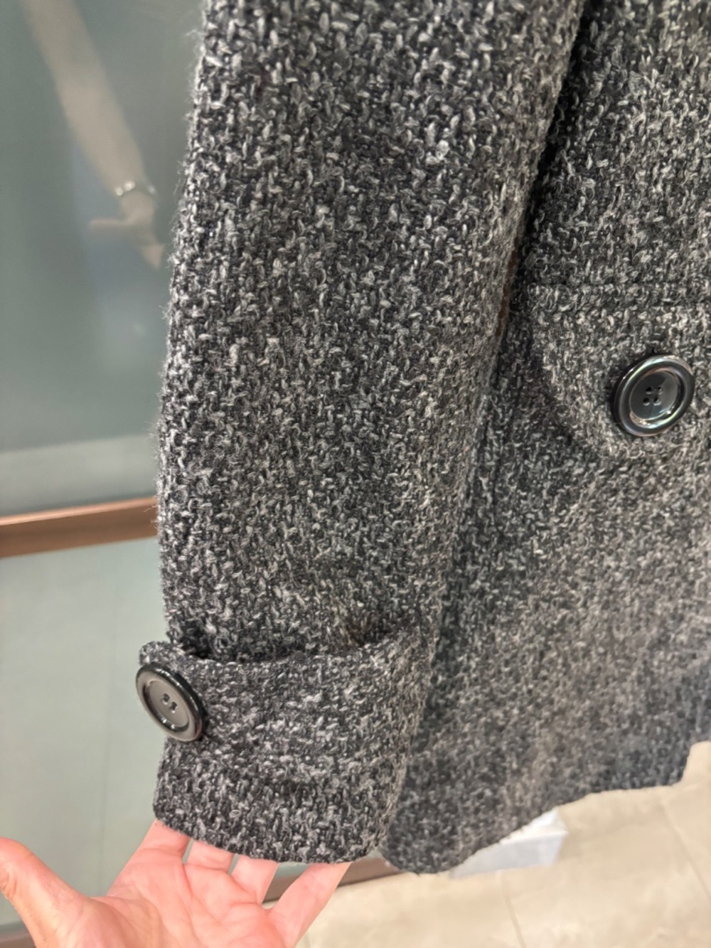 Forever 21 Textured Tweed Pea Coat - Size M - Picture 9 of 12